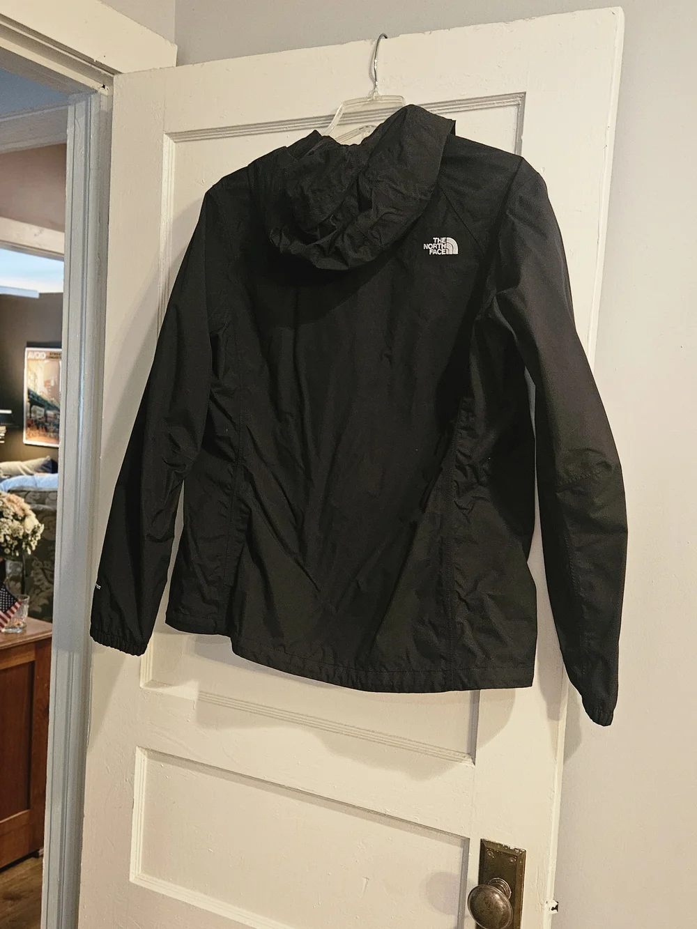 The North Face Men's Black Hooded Rain Jacket, Size XL